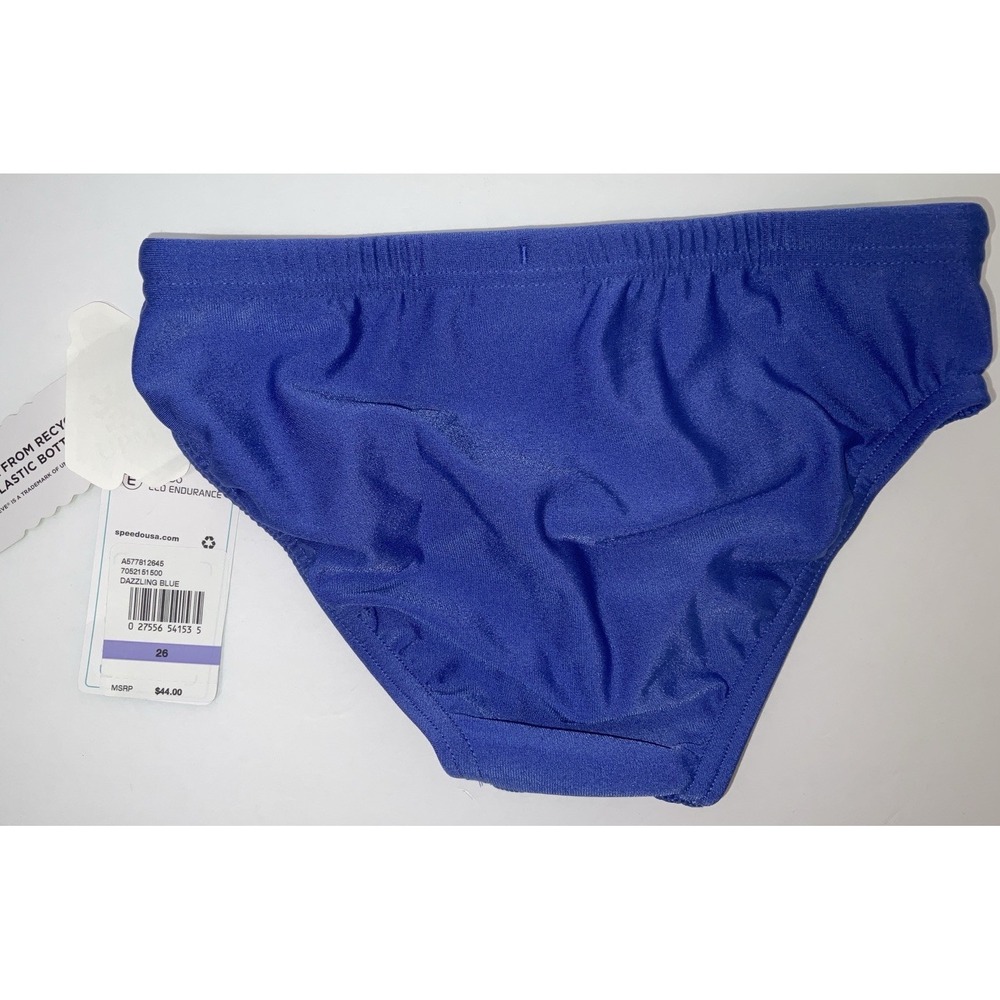 NWT Men's Speedo Vibe Collection Eco Endurance Brief Swim Trunks Dazzle Blue 26 - Picture 3 of 6
